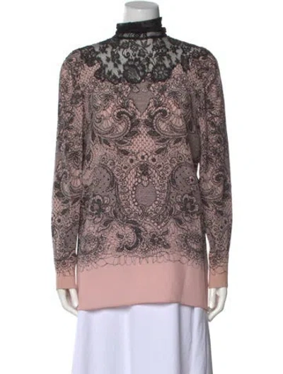 Pre-owned Valentino Silk Printed Sweatshirt In Pink