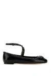 Valentino Silk Rockstud Ballet Flats In Black