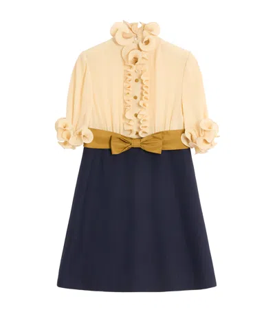 VALENTINO SILK RUFFLE-DETAIL MINI DRESS