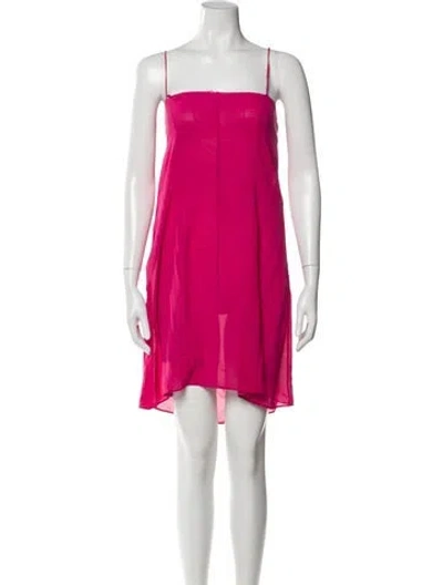 Pre-owned Valentino Silk Ruffle Embellishment Nightgown In Pink