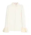 Valentino Ruffled Georgette Shirt In Ivory