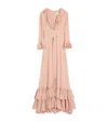 Valentino Besticktes Abendkleid Aus Georgette Frau Rose Mist 38 In Pink