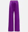 Valentino Cady Couture Wide-leg Pants In Purple