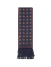 Valentino Modern Silk Scarf Featuring Geometric Pattern In Blue