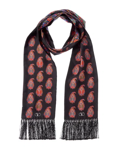 Valentino Silk Scarf In Black