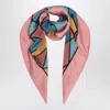 Valentino Silk Scarf With Colorful Diamond Pattern