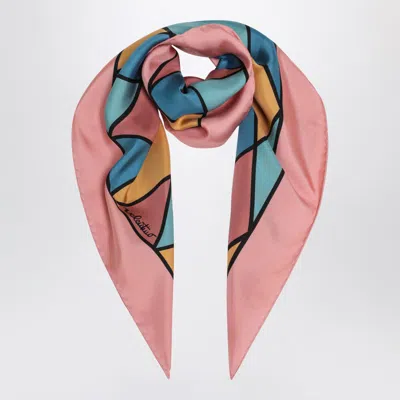 Valentino Silk Scarf With Colorful Diamond Pattern