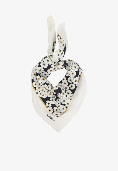 Valentino Garavani Silk Scarf With Floral-print In Multi