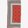 Valentino Silk Scarf With Geometric Pattern And Logo In Red