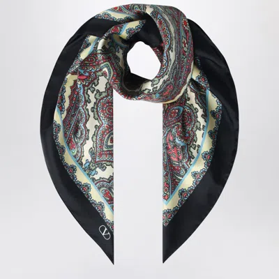 VALENTINO VALENTINO GARAVANI SILK SCARF WITH PAISLEY PRINT