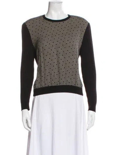 Pre-owned Valentino Silk Scoop Neck Sweater In Black