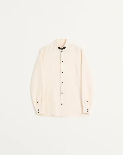 Valentino Silk Shantung Shirt With Toggle In Beige