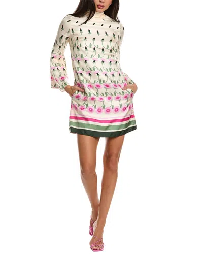 Valentino Silk Shift Dress In Beige