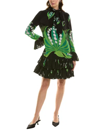 Valentino Silk Shift Dress In Black