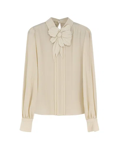 Valentino Silk Shirt In Neutral