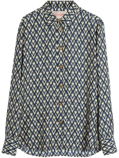 Valentino Silk Shirt In Blue