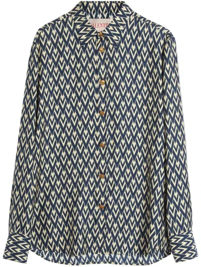 VALENTINO TOUTE LA V-PRINT SILK SHIRT