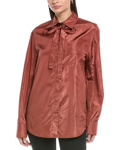 Valentino Silk Shirt In Brown