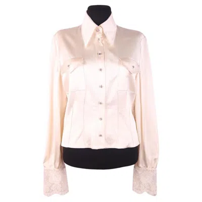 Pre-owned Valentino Silk Shirt Lace In Sand