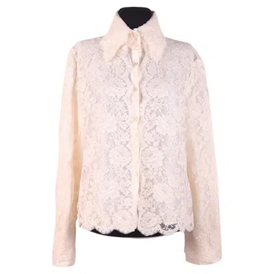 Pre-owned Valentino Silk Shirt Lace In Sand