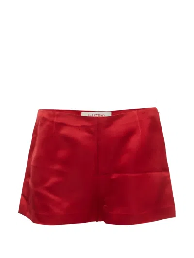 Pre-owned Valentino Silk Shorts In Red