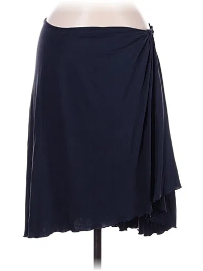 Pre-owned Valentino Silk Skirt In Blue