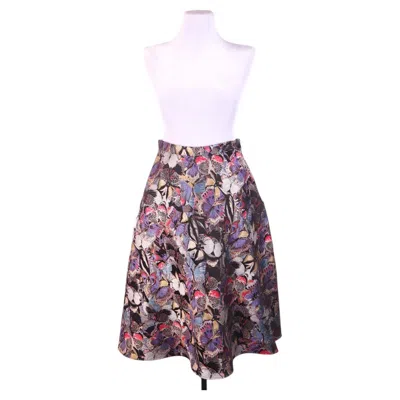 Pre-owned Valentino Silk Skirt In Gray
