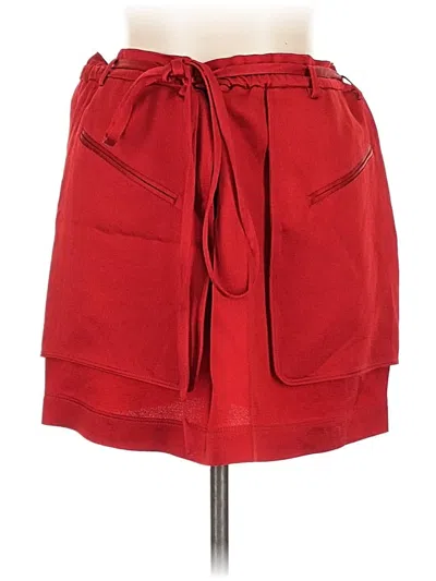 Pre-owned Valentino Silk Skirt In Red