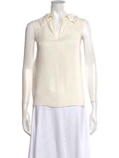Pre-owned Valentino Silk Sleeveless Blouse In Neutral