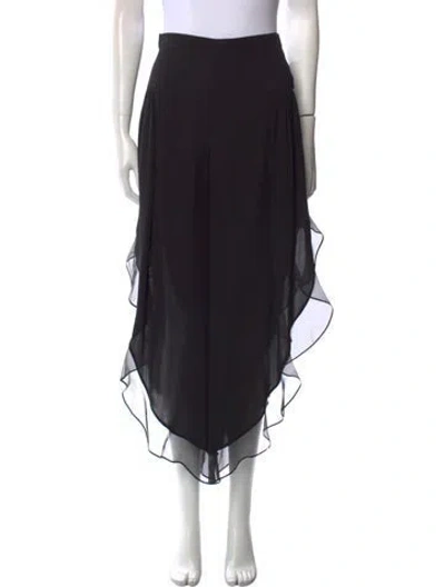 Pre-owned Valentino Silk Straight Leg Pants In Black