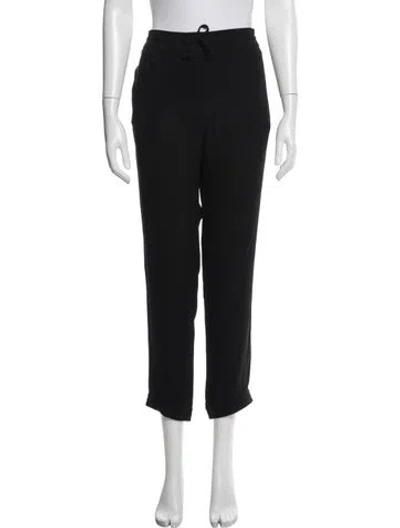Pre-owned Valentino Silk Straight Leg Pants In Black
