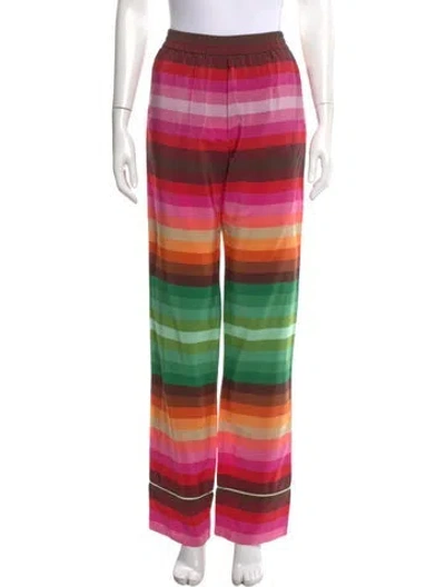 Pre-owned Valentino Silk Straight Leg Pants W/ Tags In Pink