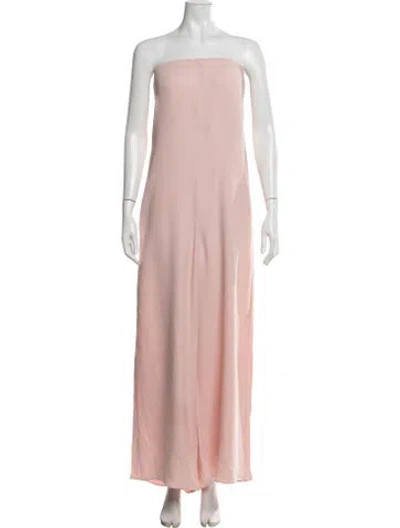 Pre-owned Valentino Silk Strapless Jumpsuit In Pink
