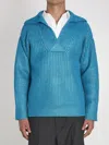 Valentino Garavani Turquoise Silk Blend Sweater In Blue