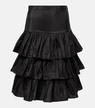 Valentino Ruffled Taffeta Skirt Woman Black 42