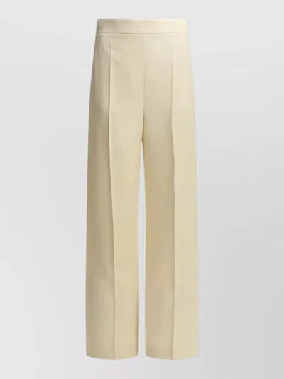 Valentino Silk Tailored Pants Wide Leg Pleated In Gold