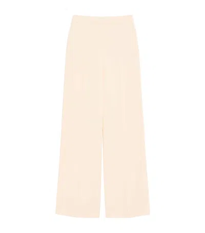 Valentino Silk Tailored Trousers In Neutral