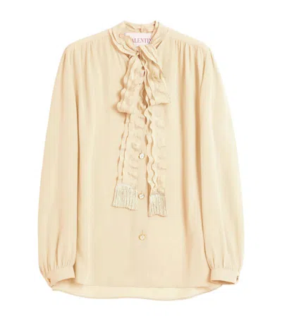 Valentino Crepe De Chine Shirt In Multicolor