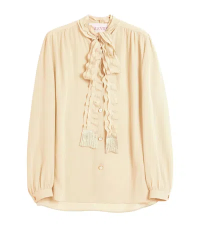 Valentino Crepe De Chine Shirt In Multicolor