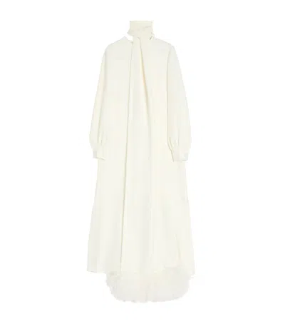 Valentino Silk Tie-detail Maxi Dress In Ivory