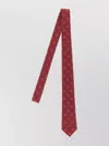 Valentino Silk Tie With Hexagonal Pattern Slim Design In Red
