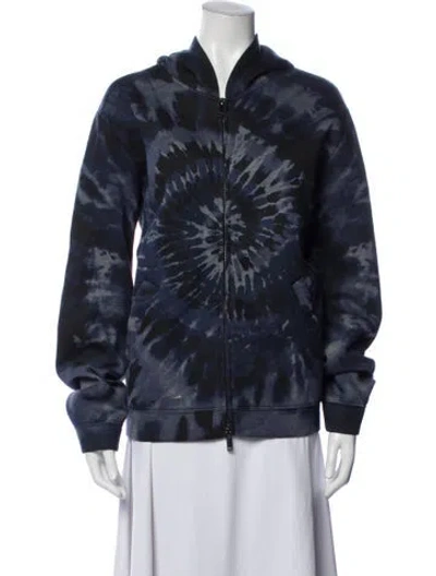 Pre-owned Valentino Silk Tie-dye Print Jacket In Blue