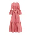 Valentino Houndstooth-pattern Maxi Dress In Red