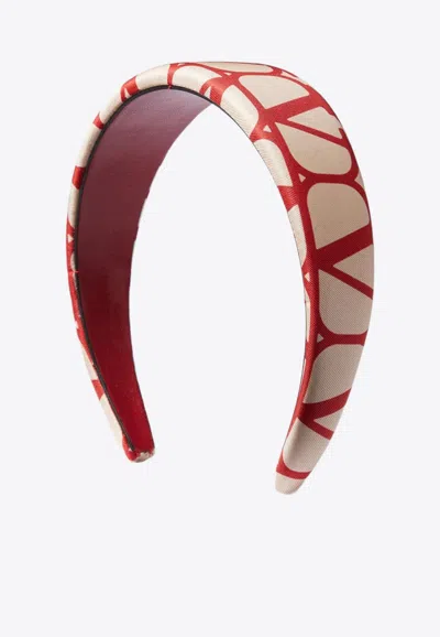Valentino Garavani Toile Iconographe Silk Headband In Red