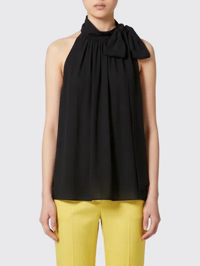 Valentino Dress High Neckline Bow Detail Sleeveless In Black