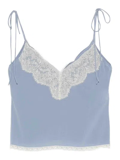 Valentino Silk Top In Blue