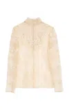 Valentino Roses Dentelle Top In Ivory