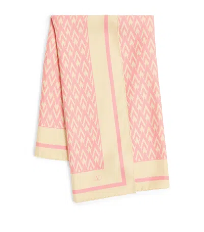 VALENTINO SILK TOUTE LA V MONOGRAM SCARF