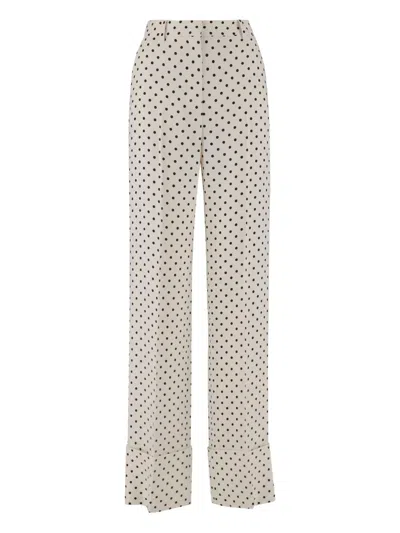 Valentino Silk Trousers In Neutrals