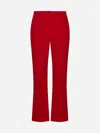 Valentino Garavani Silk Cady Trousers With Tailored Silhouette In Red
